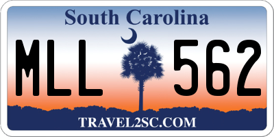 SC license plate MLL562