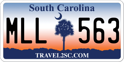 SC license plate MLL563