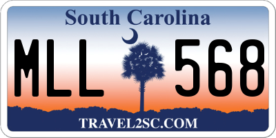 SC license plate MLL568