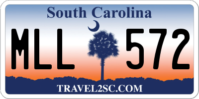 SC license plate MLL572