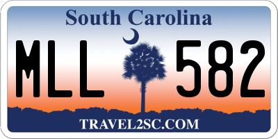 SC license plate MLL582