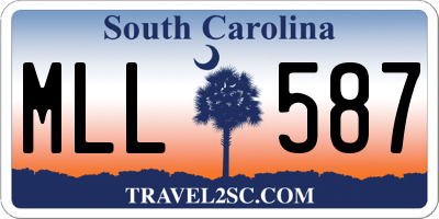 SC license plate MLL587