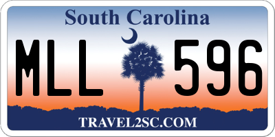 SC license plate MLL596