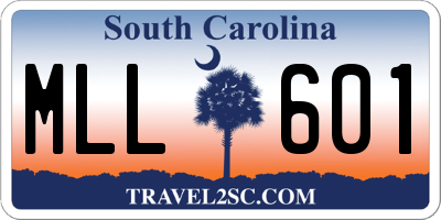 SC license plate MLL601