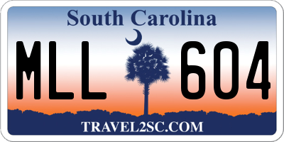 SC license plate MLL604