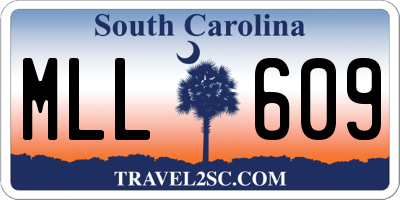 SC license plate MLL609