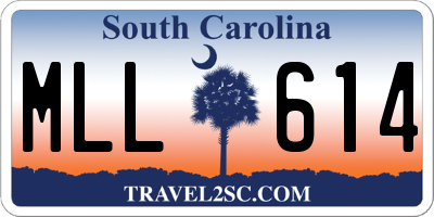 SC license plate MLL614