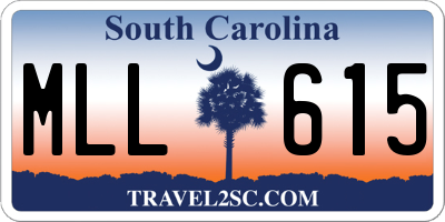 SC license plate MLL615