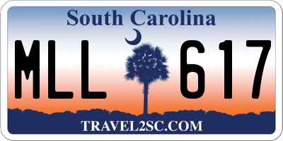 SC license plate MLL617