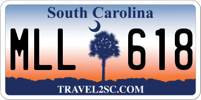SC license plate MLL618