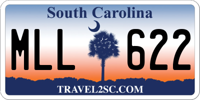 SC license plate MLL622