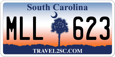 SC license plate MLL623