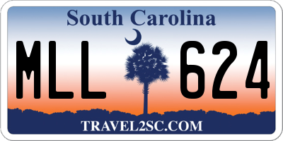 SC license plate MLL624