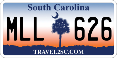 SC license plate MLL626