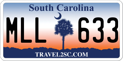 SC license plate MLL633