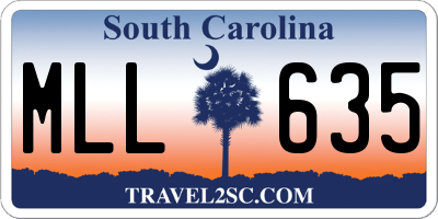 SC license plate MLL635