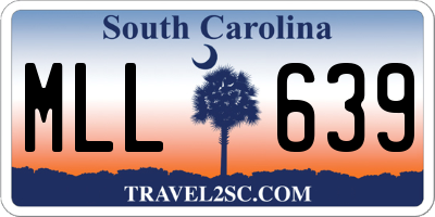SC license plate MLL639