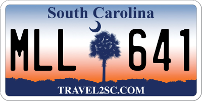 SC license plate MLL641