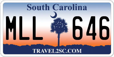 SC license plate MLL646