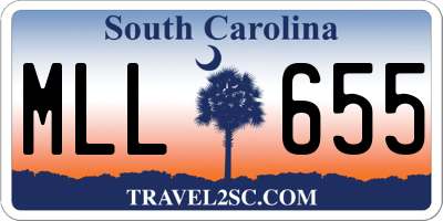 SC license plate MLL655