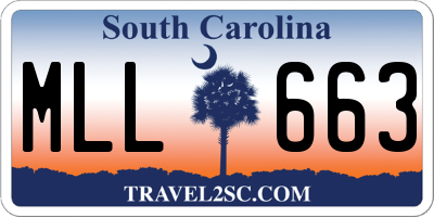 SC license plate MLL663