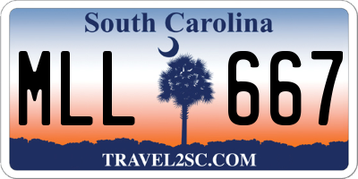 SC license plate MLL667