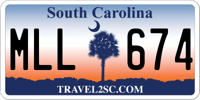 SC license plate MLL674