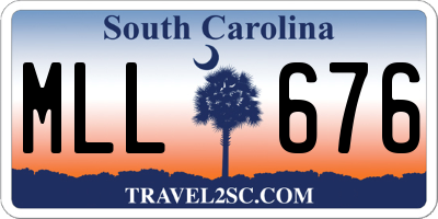 SC license plate MLL676