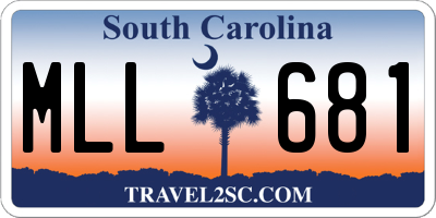 SC license plate MLL681
