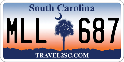 SC license plate MLL687