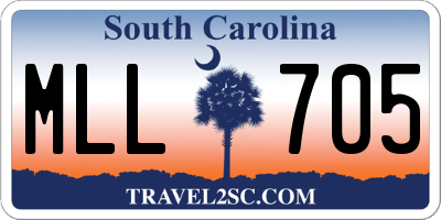 SC license plate MLL705