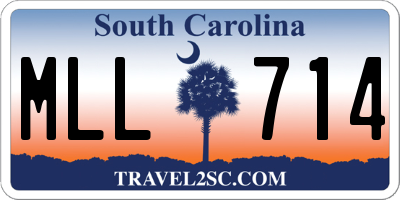 SC license plate MLL714