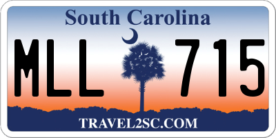 SC license plate MLL715
