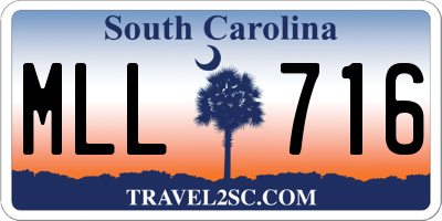 SC license plate MLL716