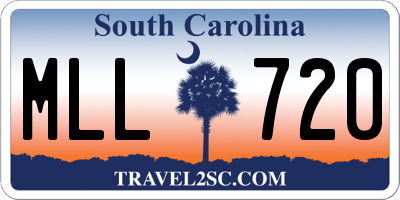 SC license plate MLL720