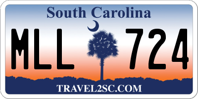 SC license plate MLL724