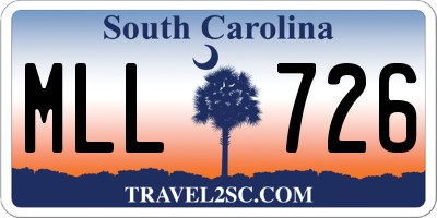 SC license plate MLL726