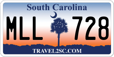SC license plate MLL728