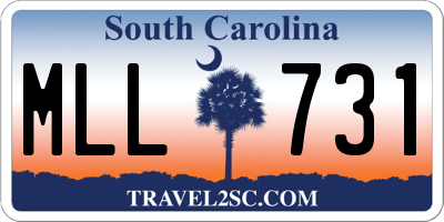 SC license plate MLL731
