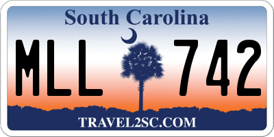 SC license plate MLL742