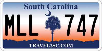 SC license plate MLL747