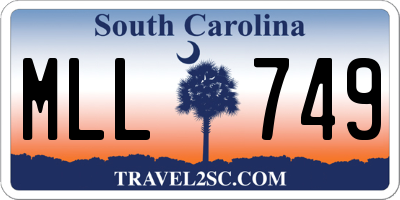 SC license plate MLL749