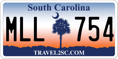 SC license plate MLL754