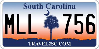SC license plate MLL756