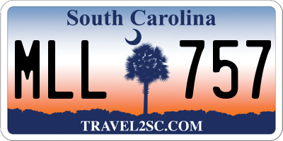 SC license plate MLL757