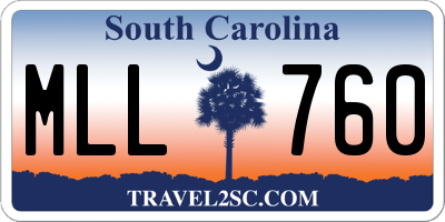 SC license plate MLL760