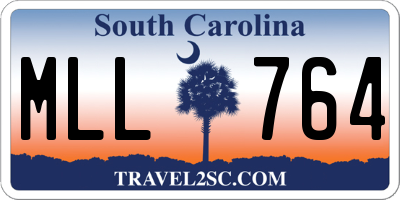 SC license plate MLL764