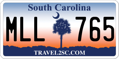 SC license plate MLL765