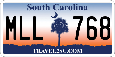 SC license plate MLL768