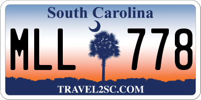 SC license plate MLL778